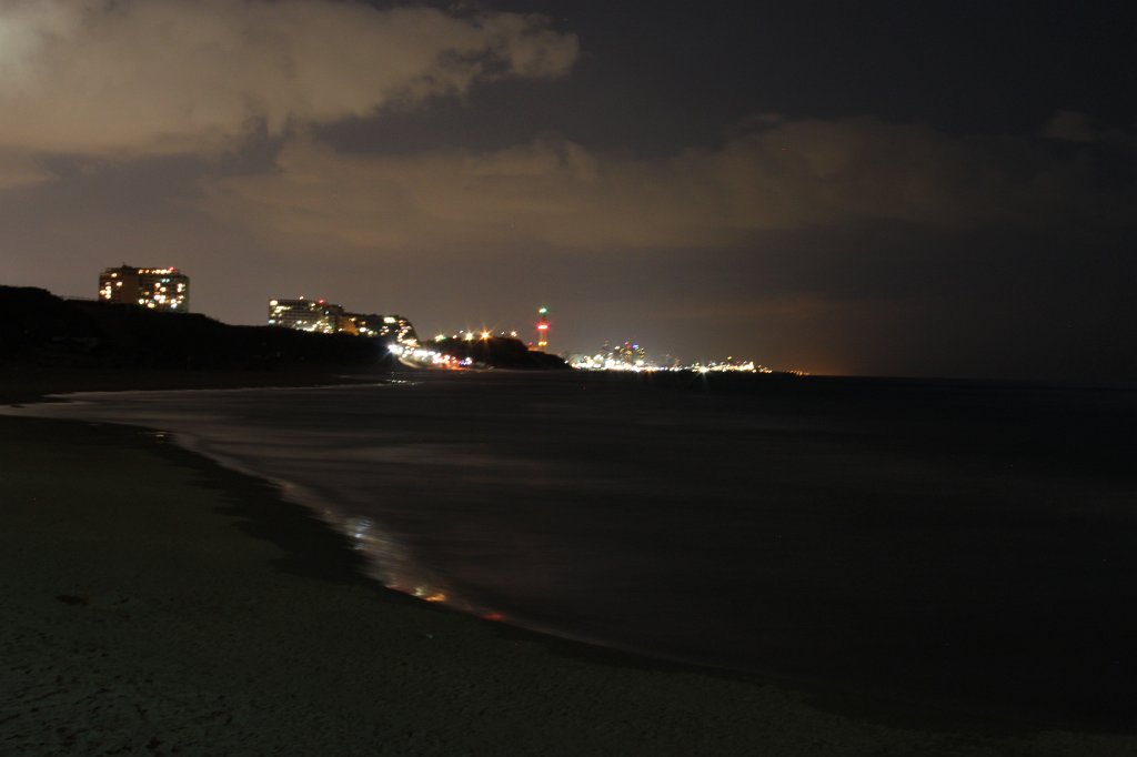 IMG_5245.JPG -  Tel Aviv  from the  Herzliya marina  beach. The chimney belongs to  Reading Power Station 