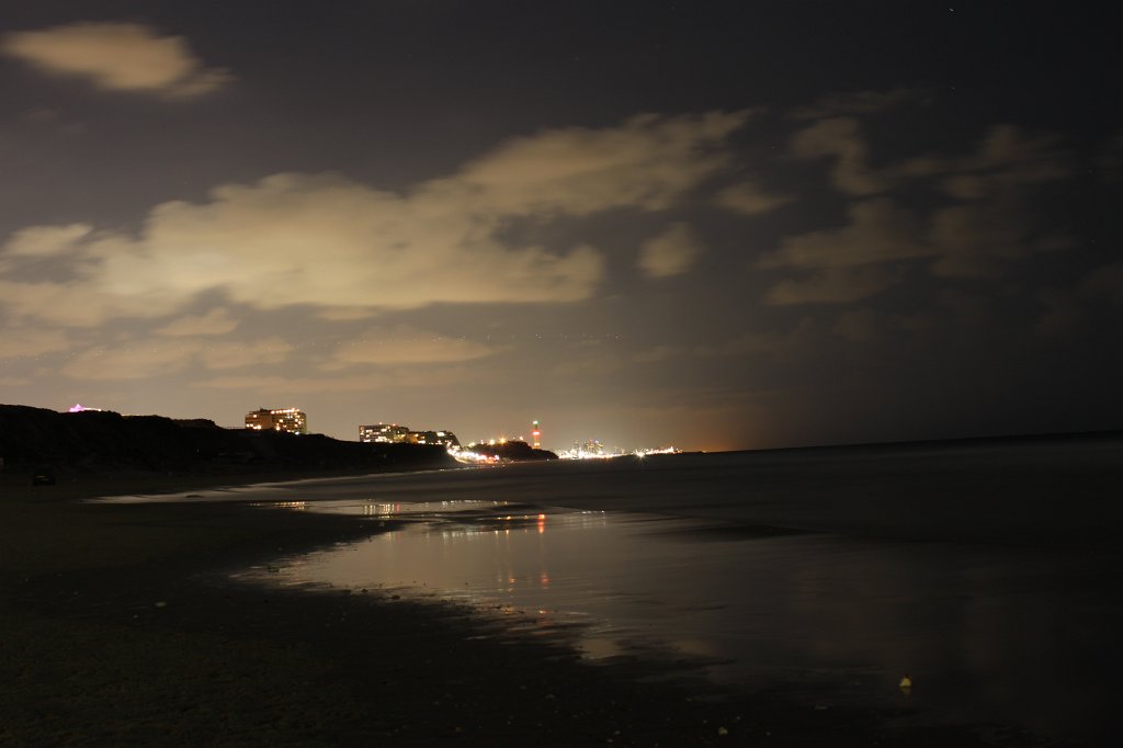 IMG_5296.JPG -  Tel Aviv  from the  Herzliya marina  beach. The chimney belongs to  Reading Power Station 