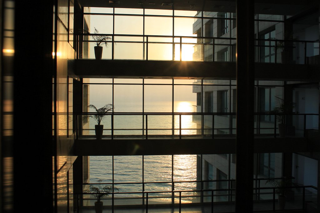 IMG_8866.JPG - Okeanos Hotel Atrium at sunset