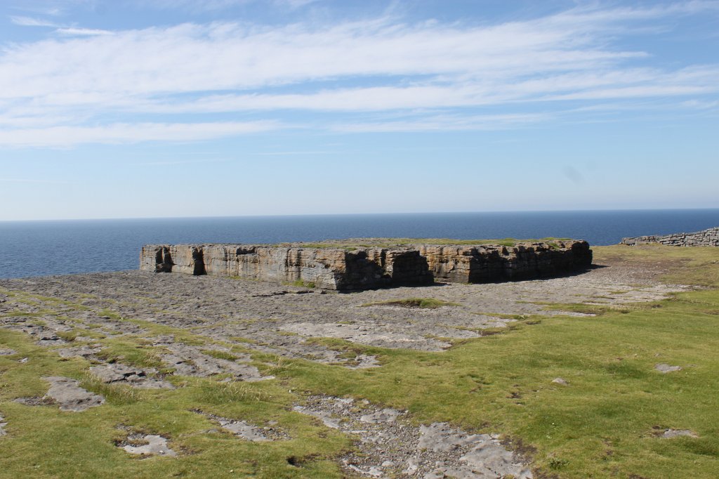 IMG_5106.JPG - Inside  Dún Aonghasa . Dún Aonghasa is a prehistoric fort on  Inishmore . Inishmore is the biggest of the  Aran islands .