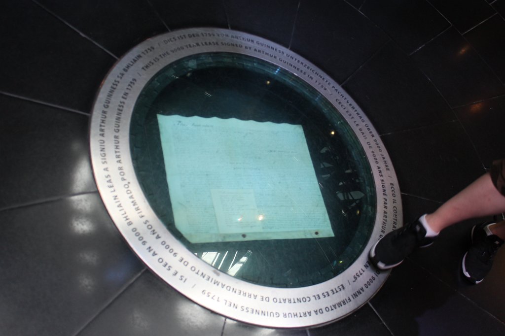 IMG_6018.JPG -  Guinness Storehouse  showing the 9,000-year lease contract for the brewery