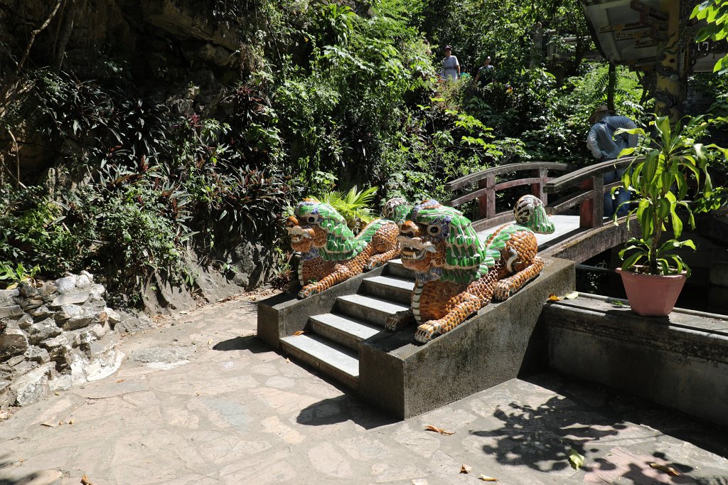 574A7863.JPG -  Marble Mountains . The marble mountain are a cluster of 5 hills named after the five elements Kim (metal), Thuy (water), Moc (wood), Hoa (fire) and Tho (earth). Thuy Son is the one which is easily accessible, through an elevator, has Buddhist and Hindu grottoes, sanctuaries, pagodas, the tower of Pho Dong and a panoramic view on the other marble mountains.